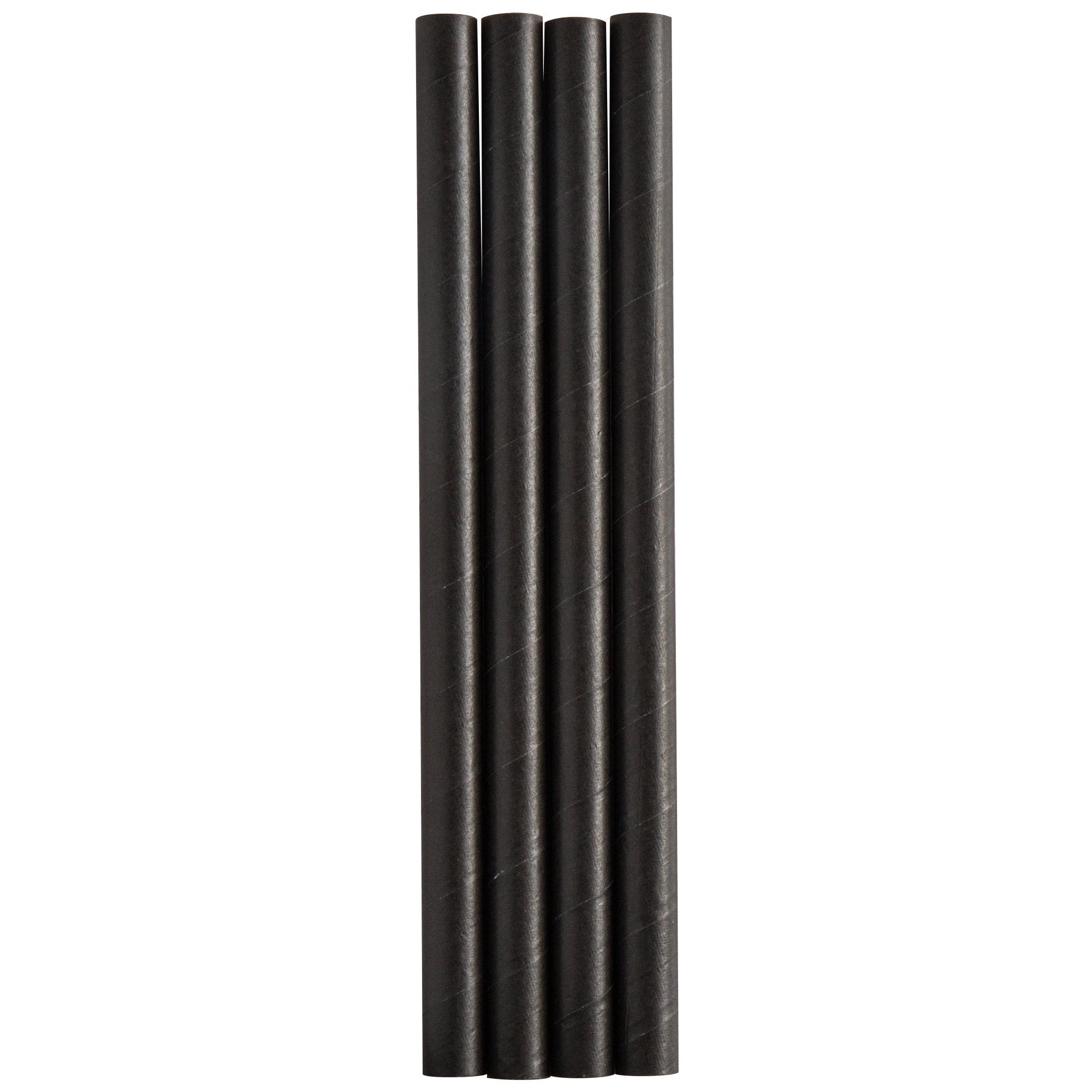 SWZLE Premium Eco-Friendly Paper Drinking Straws (Black - Unwrapped)