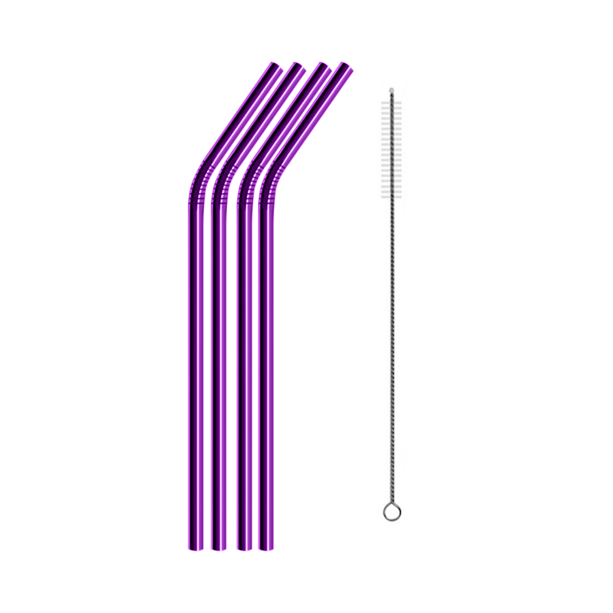 SWZLE Stainless Steel Drinking Straws - Purple (4 Pack)