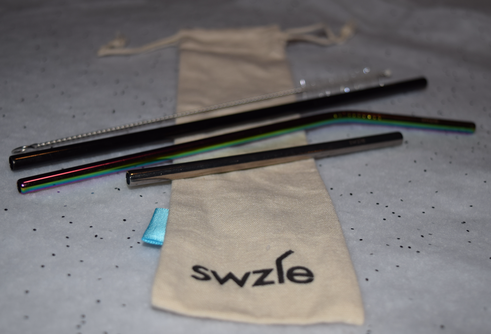 SWZLE Stainless Steel Drinking Straws - Purple (8 Pack)